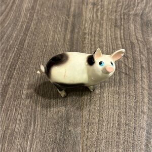 Vintage Hagen Renaker Black & White Papa Pig Blue Eyes Small Chips AS IS